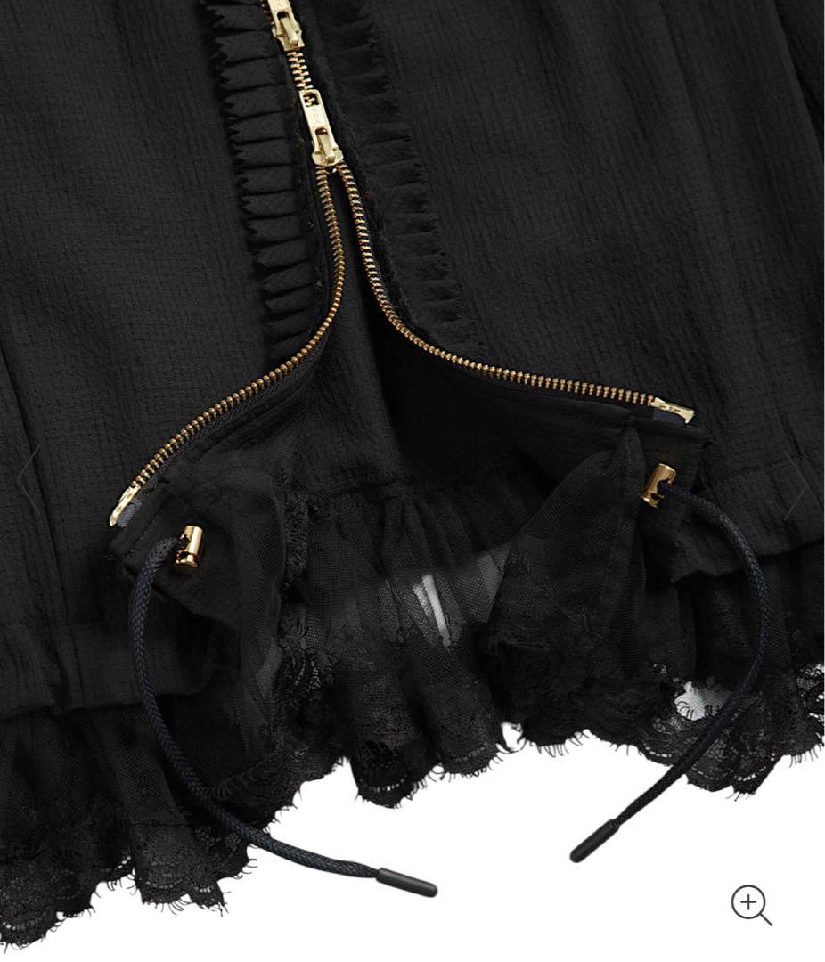 タグ付新品！大人気完売！MUVEIL ピンキングフリルブルゾンブラック 38