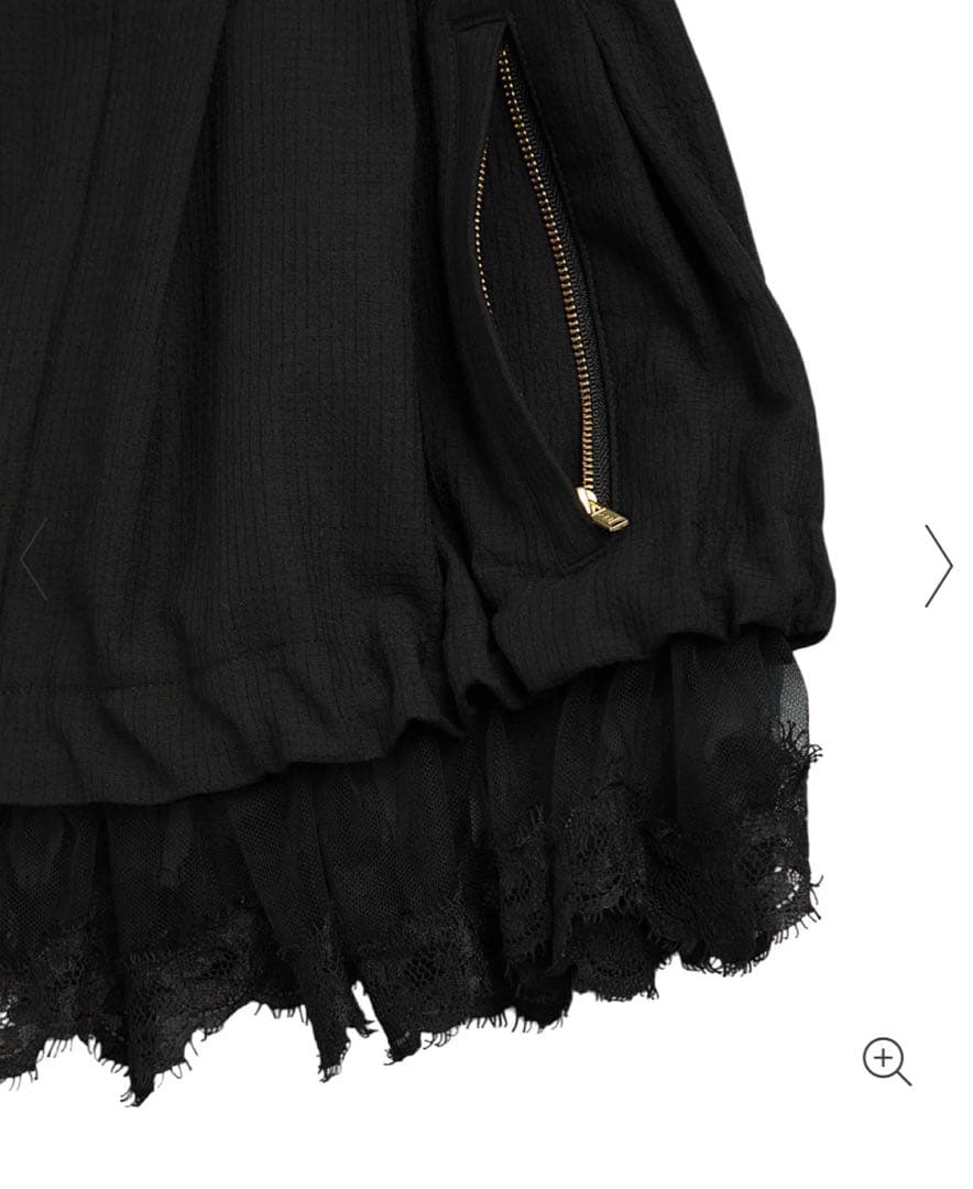 タグ付新品！大人気完売！MUVEIL ピンキングフリルブルゾンブラック 38