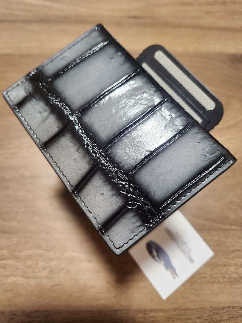 ☆ 実物撮影 ☆ ブルーグレー クロコダイル 財布 名刺 カードケース 定期入れ