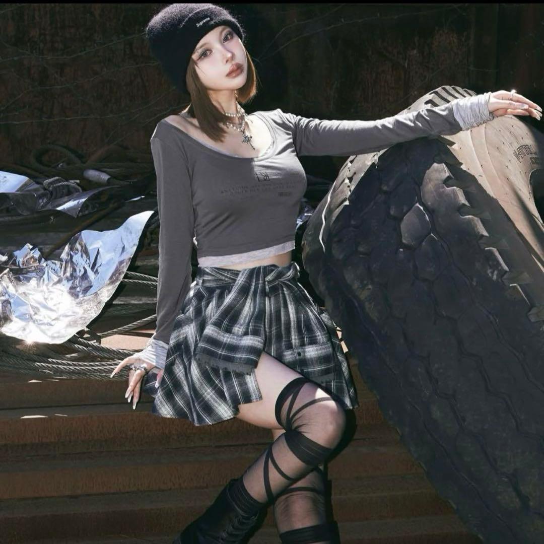 レイヤードチェックショートパンツ　ダーリッチ Darich