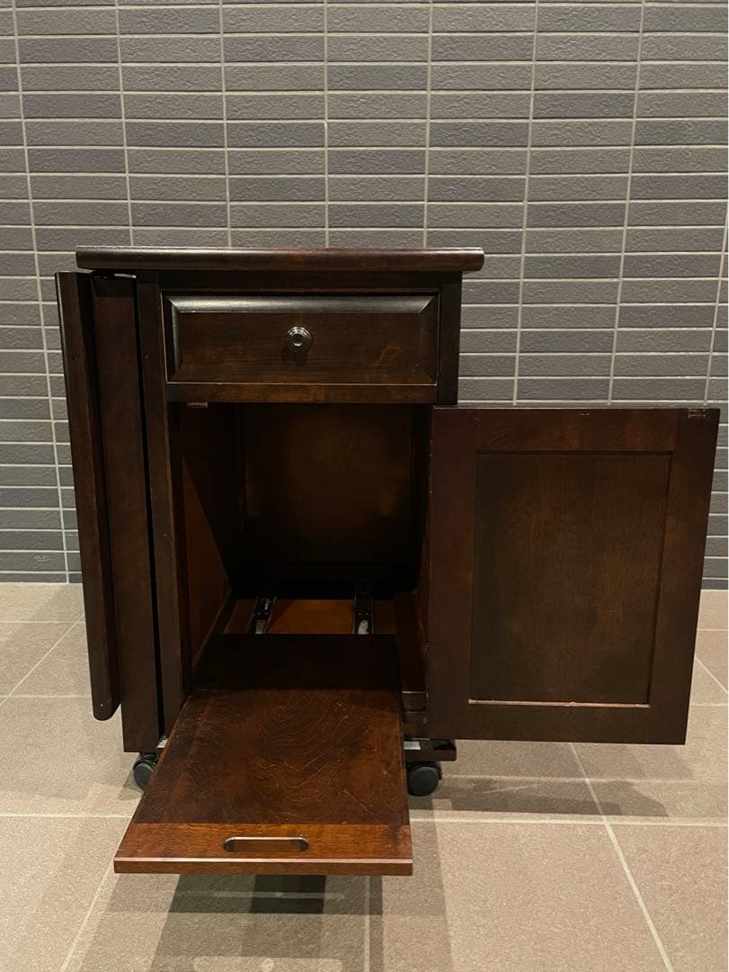 mos　希少モデル　北海道民芸家具　折り畳み天板が魅力の片袖机