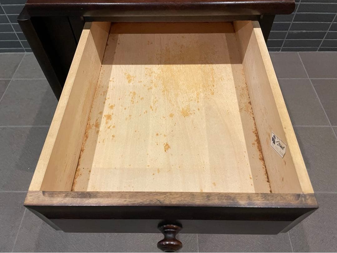 mos　希少モデル　北海道民芸家具　折り畳み天板が魅力の片袖机