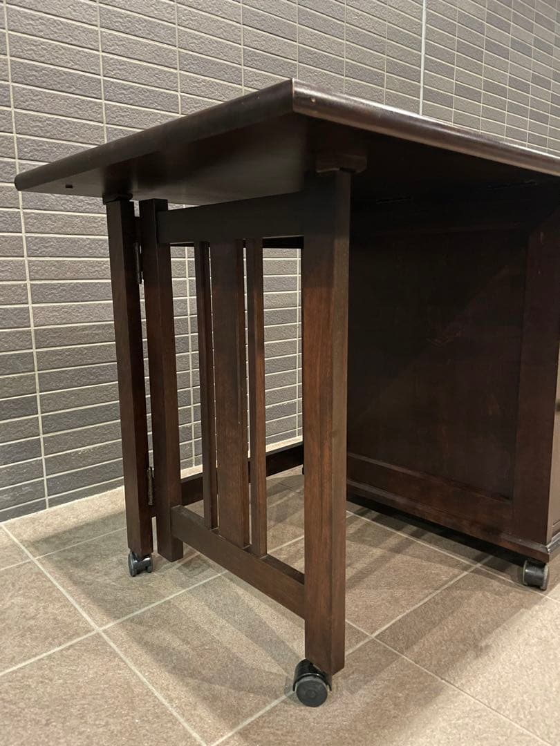 mos　希少モデル　北海道民芸家具　折り畳み天板が魅力の片袖机