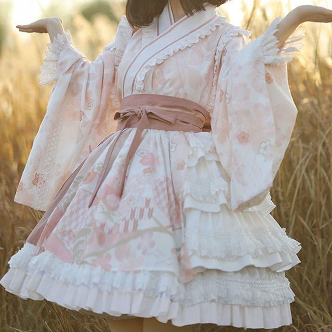 浴衣ドレス ピンク 大人 和ロリ 地雷系 量産型 姫ギャル