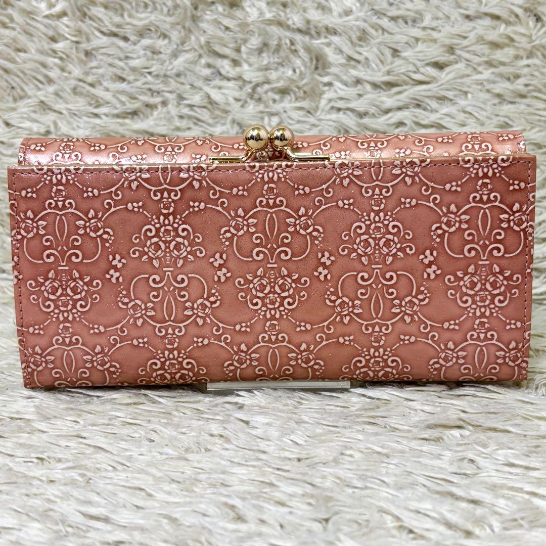 【新品同様】アナスイ ルーミー 長財布 がま口 エナメル ピンク レディース