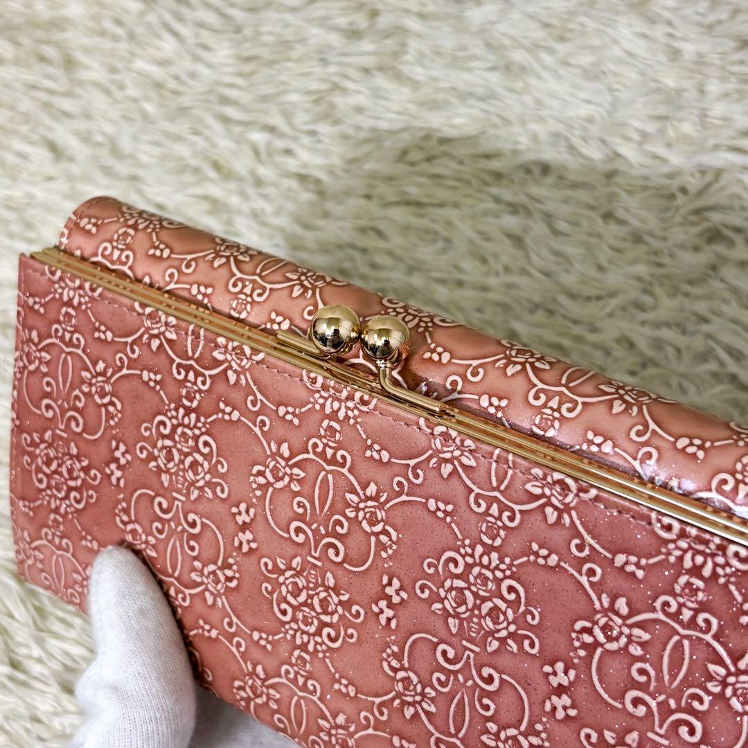 【新品同様】アナスイ ルーミー 長財布 がま口 エナメル ピンク レディース