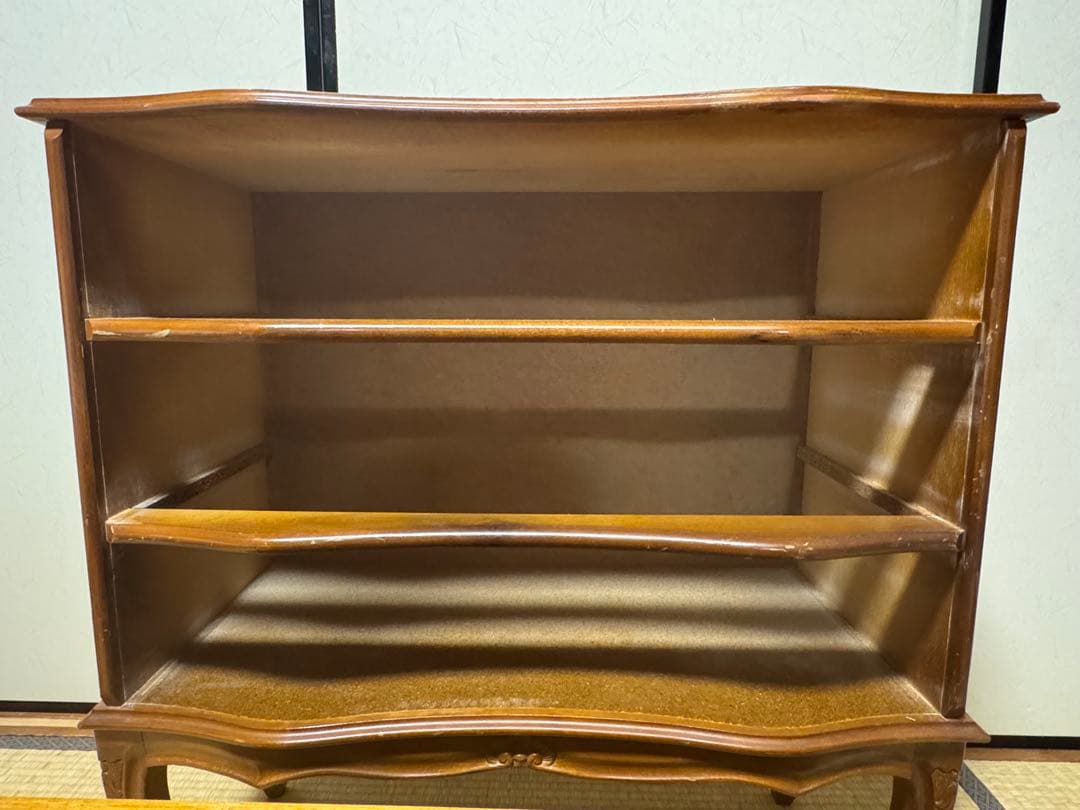 イタリア製3段チェスト 象嵌 猫脚 アンティーク