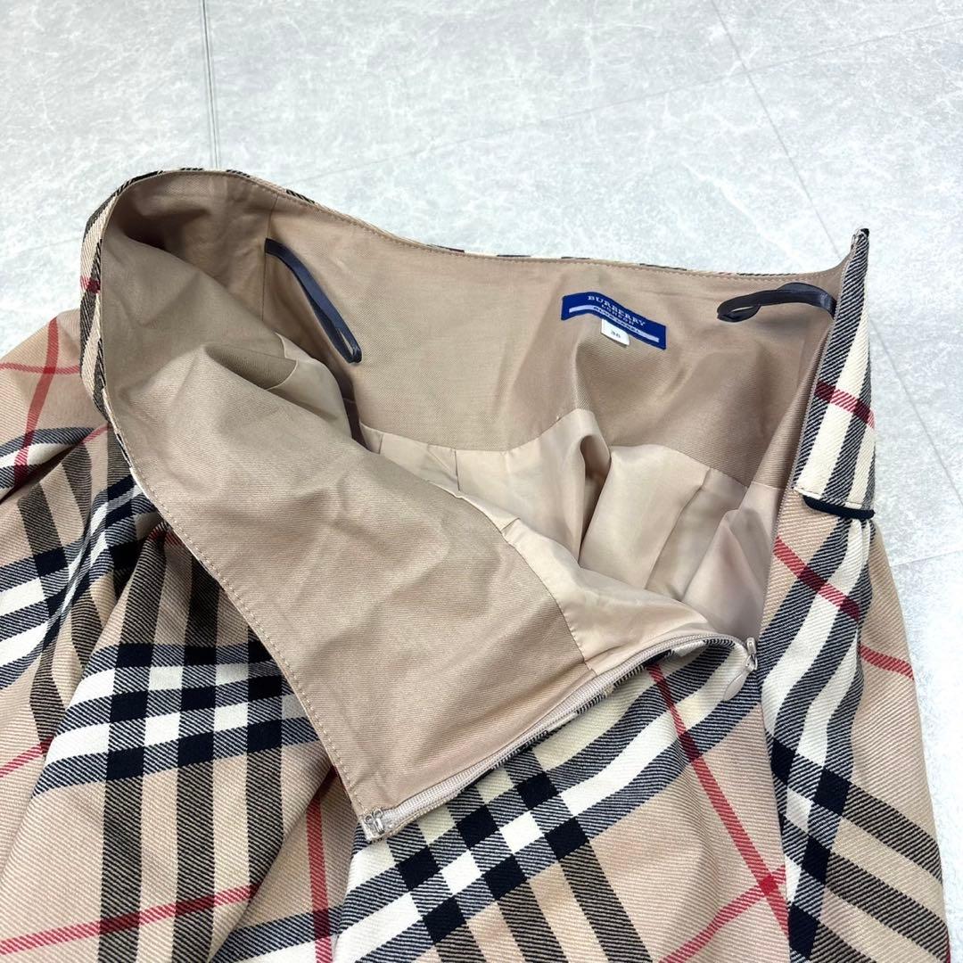 バーバリーブルーレーベル ノバチェック ミニスカート プリーツ 38