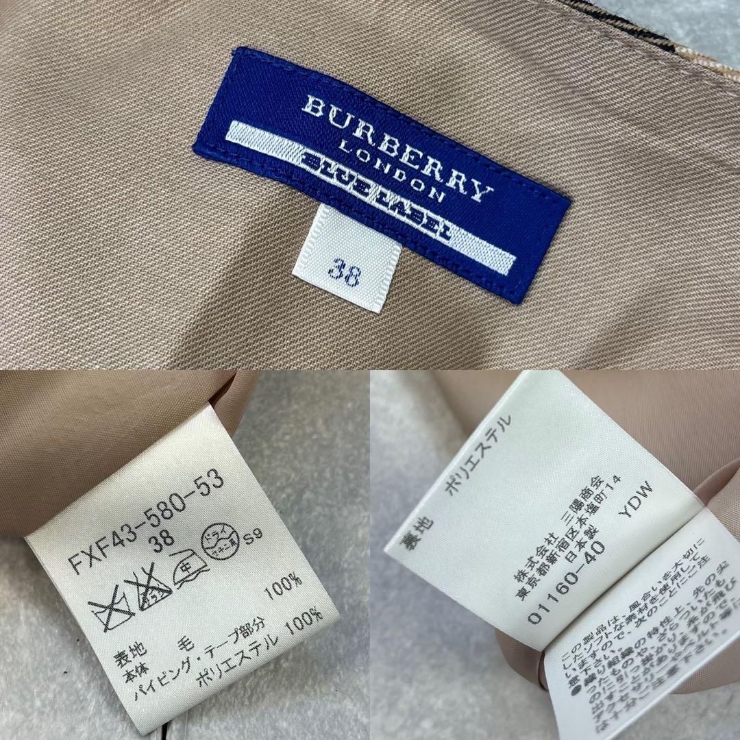 バーバリーブルーレーベル ノバチェック ミニスカート プリーツ 38