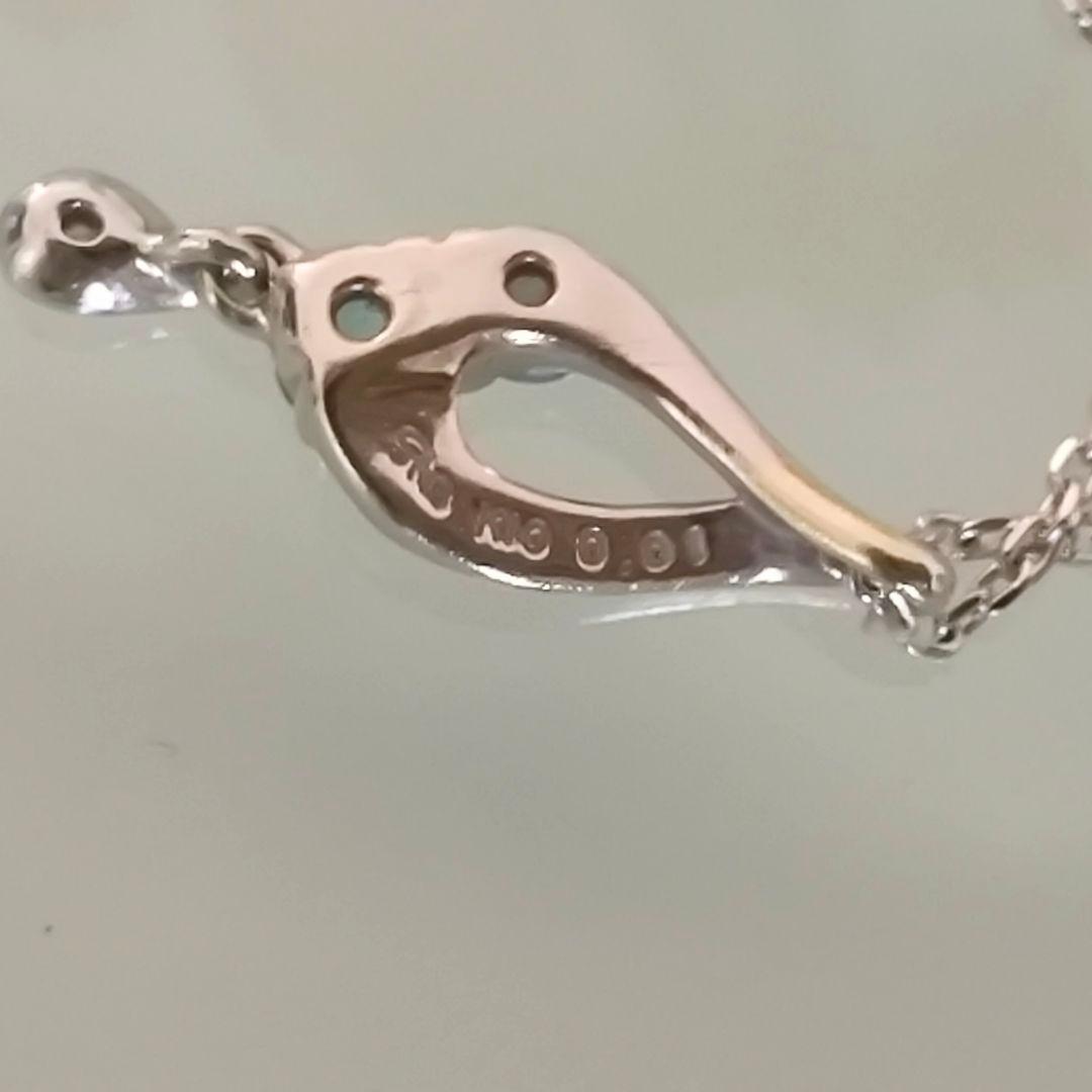 スタージュエリー　K10 WG　ブルートパーズ　ダイヤモンド　しずく　ネックレス