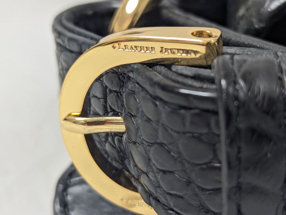 LEATHER JEWELS Crystal　2way バッグ黒　B690