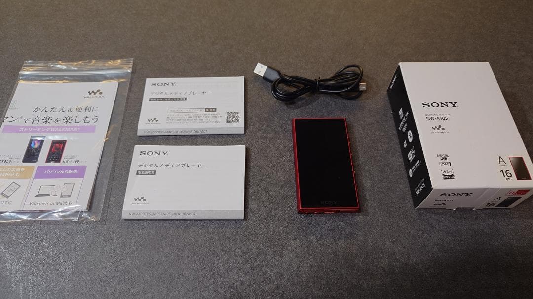 ＜中古美品・動作良好＞SONY NW-A105 レッド 16GB 本体