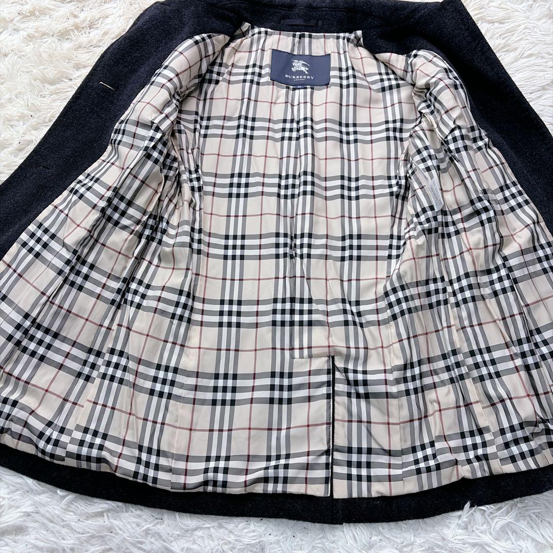 【希少】バーバリー ロンドン アンゴラ コート ノバチェック グレー 38