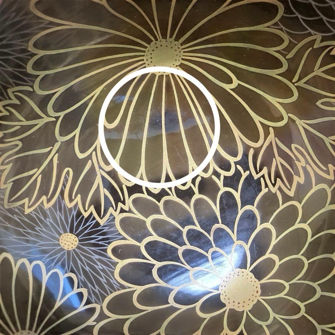 輪島塗椀　千鳥形菊蒔絵椀　煮物椀10客セット焦茶