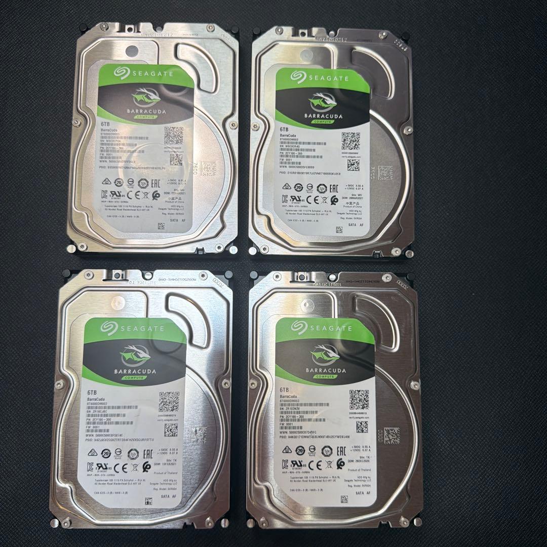 すし　Seagate Barracuda 6TB 内蔵型HDD 4台セット