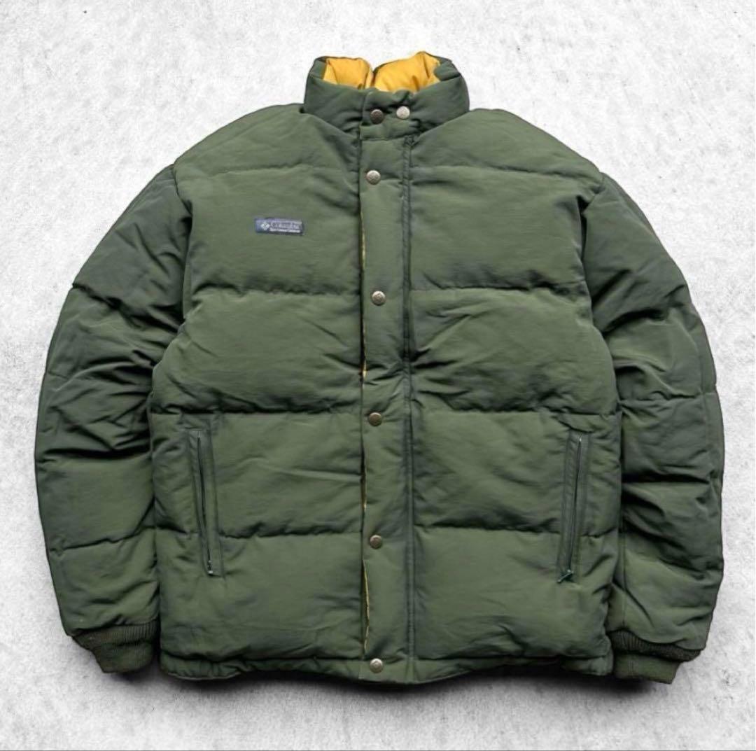 極暖❗️ 古着 90s Columbiaリバーシブルダウンジャケット 値下げ可❗️