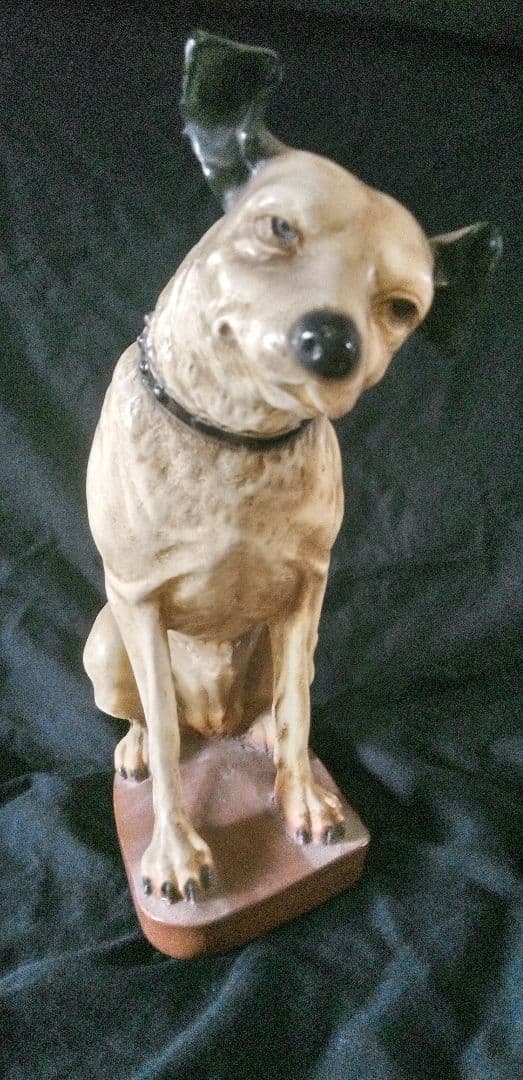 ニッパー犬 陶器製　大きい 　当時置物