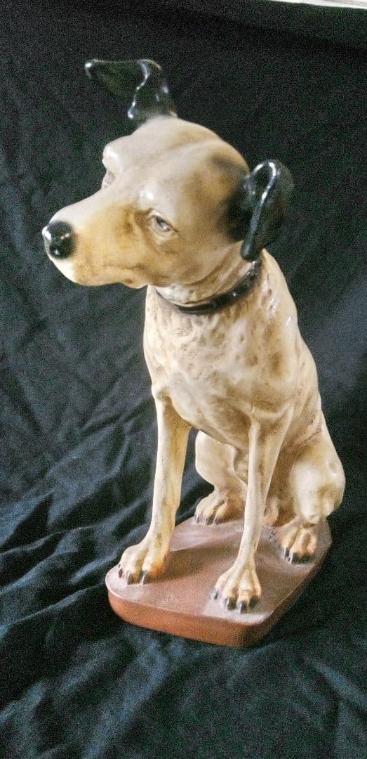 ニッパー犬 陶器製　大きい 　当時置物