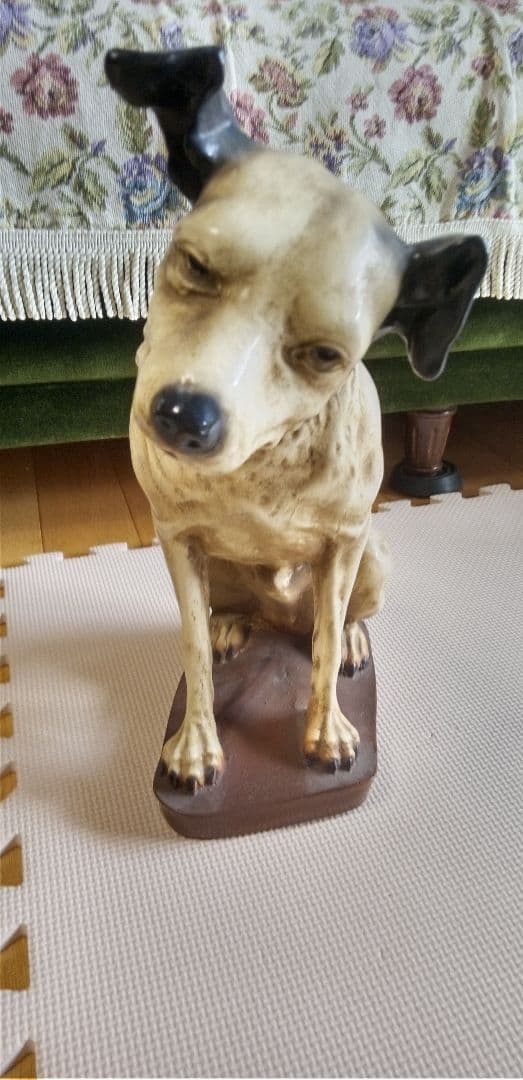 ニッパー犬 陶器製　大きい 　当時置物