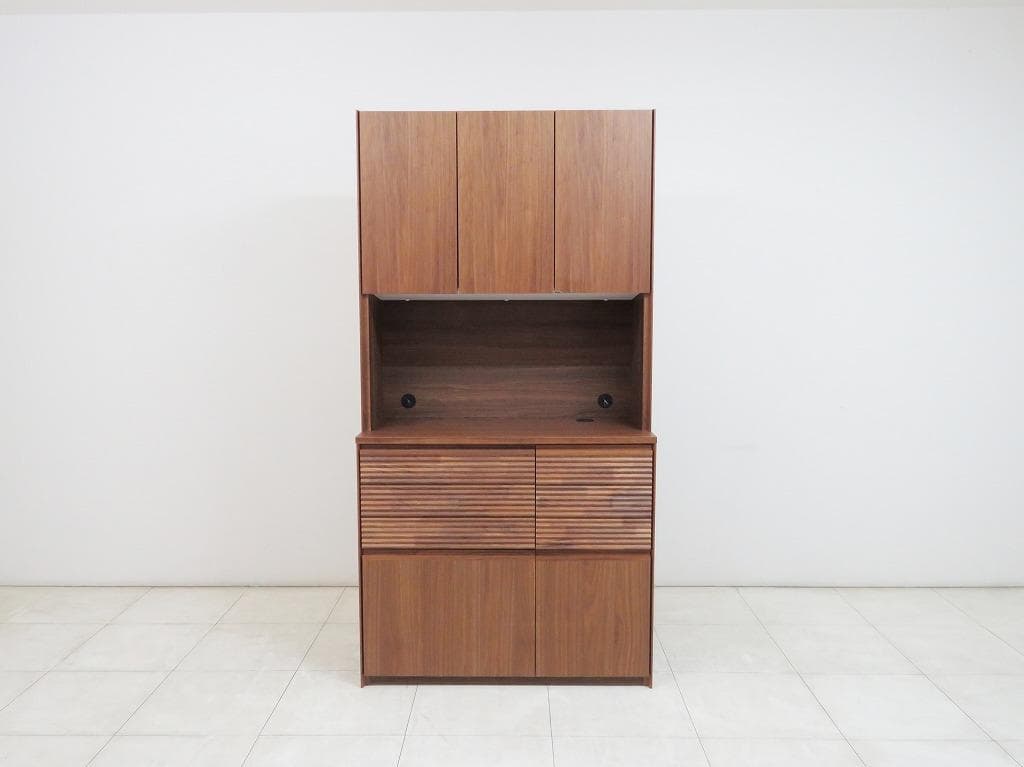 カリモク ネイビ 家電収納棚 39万 食器 キッチン レンジボード キャビネット