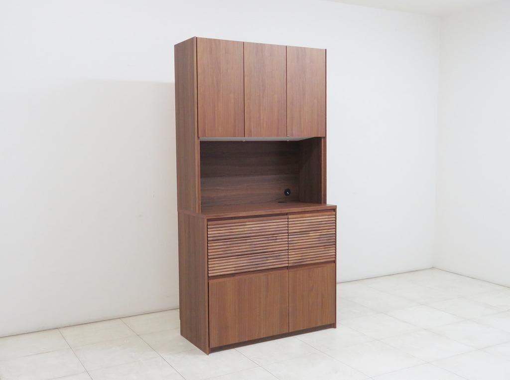 カリモク ネイビ 家電収納棚 39万 食器 キッチン レンジボード キャビネット