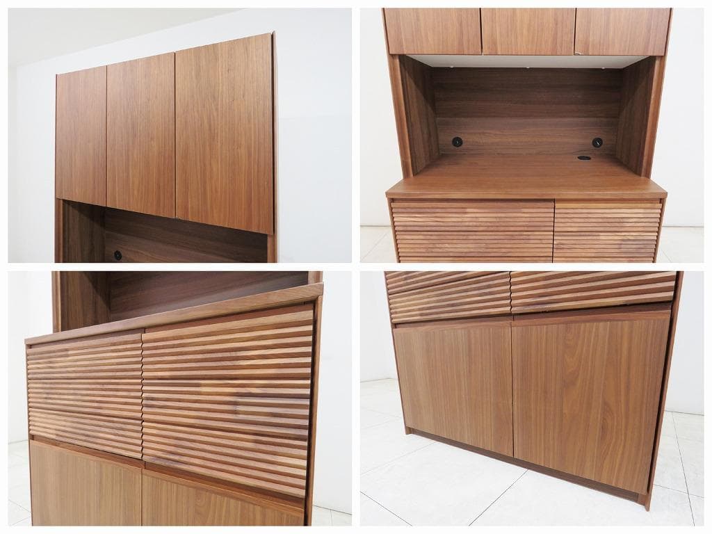 カリモク ネイビ 家電収納棚 39万 食器 キッチン レンジボード キャビネット