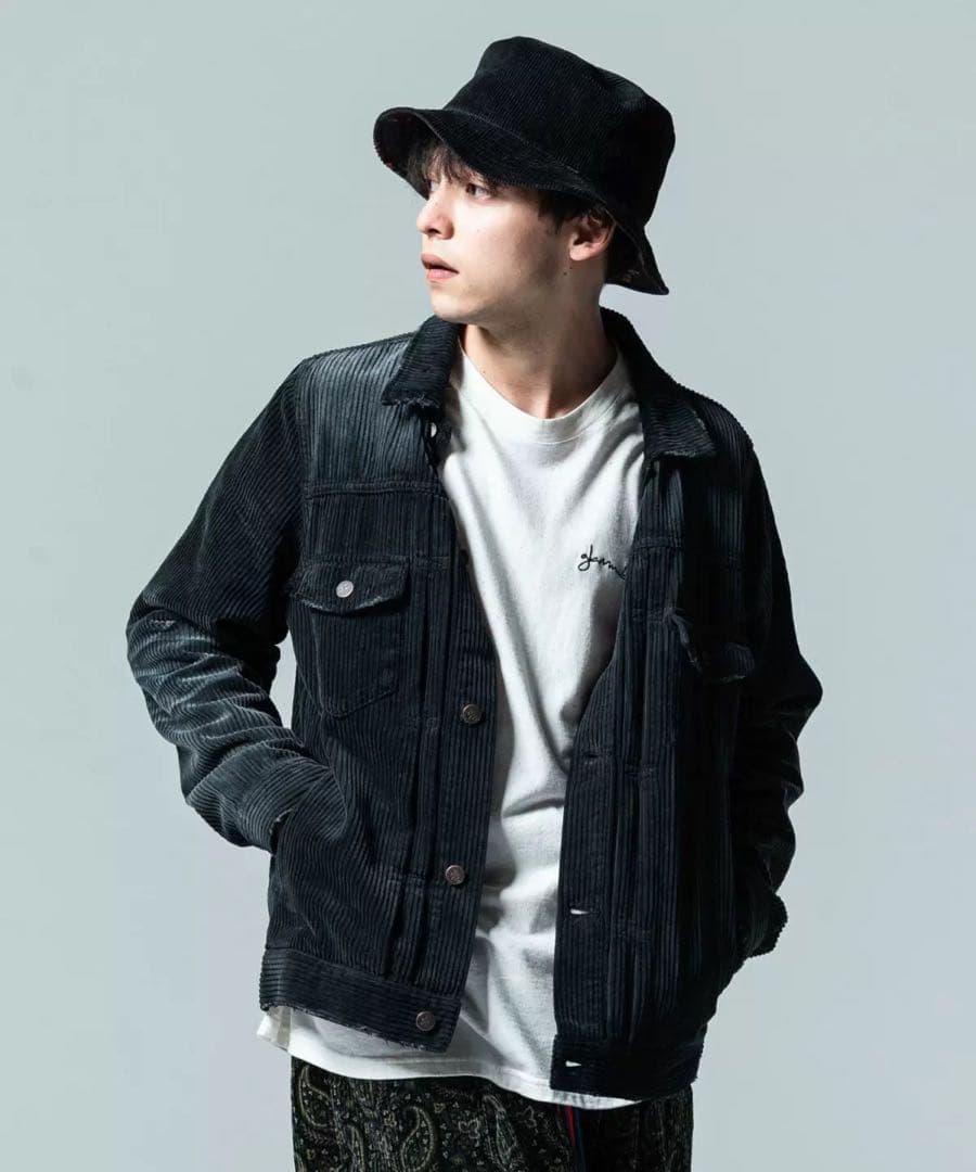 Glamb - クラシックコーデュロイジャケット 黒