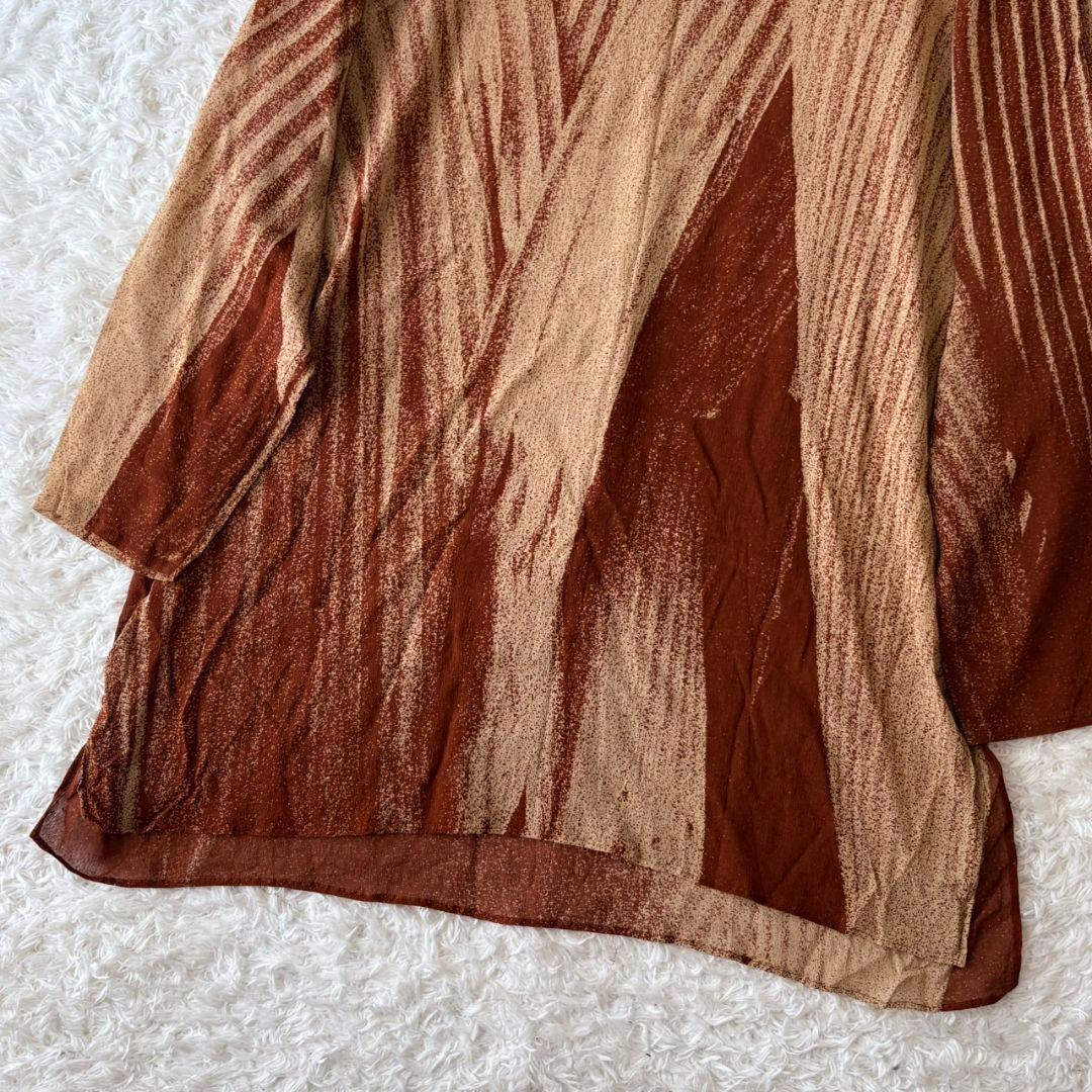 ヨーガンレール トップス チュニック フレア スリット シルク100 XL 総柄