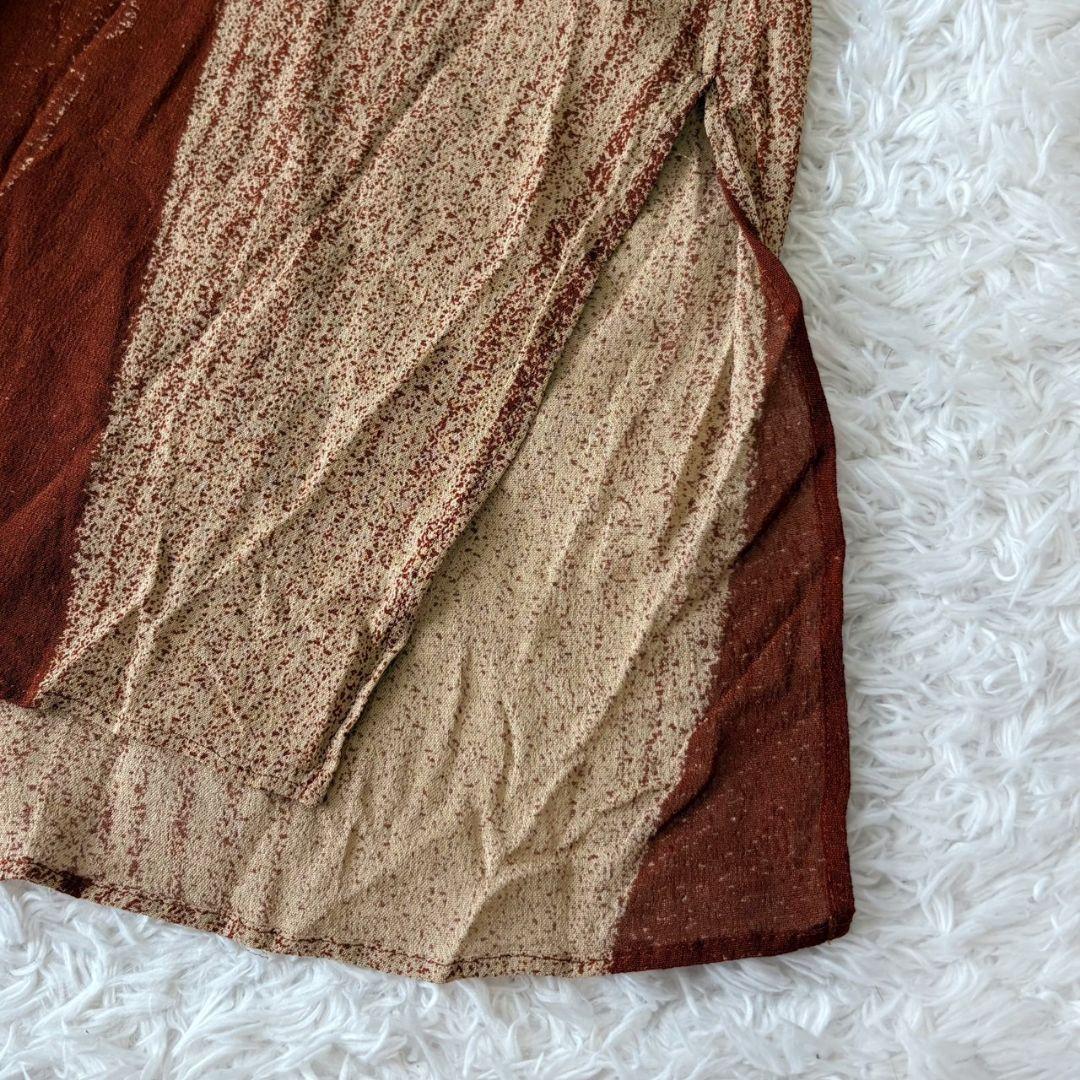 ヨーガンレール トップス チュニック フレア スリット シルク100 XL 総柄