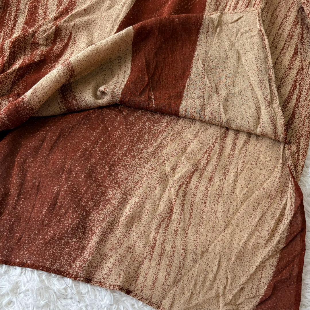 ヨーガンレール トップス チュニック フレア スリット シルク100 XL 総柄