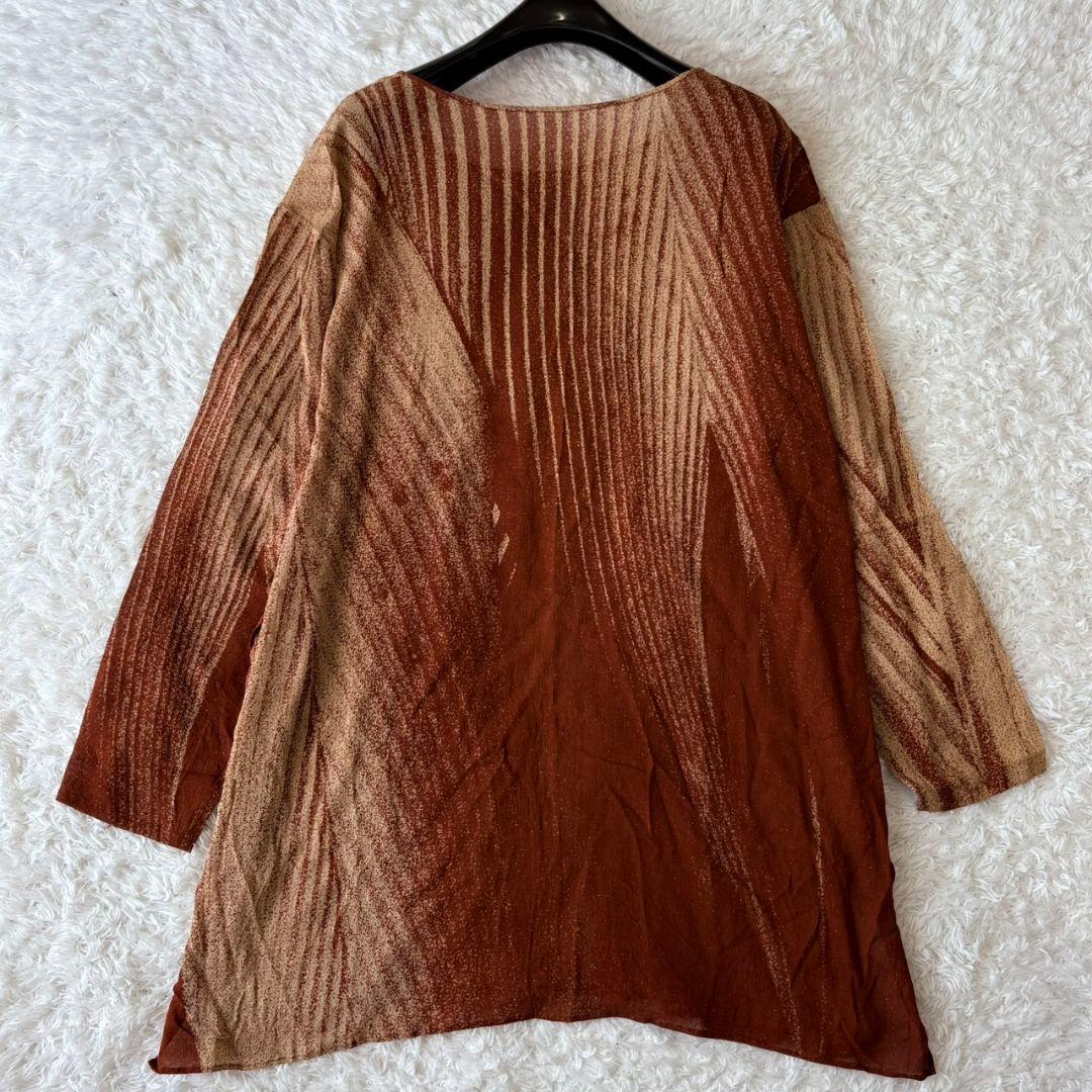 ヨーガンレール トップス チュニック フレア スリット シルク100 XL 総柄