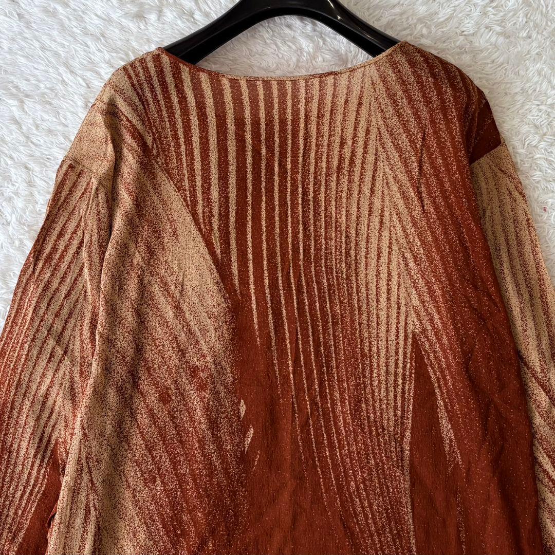 ヨーガンレール トップス チュニック フレア スリット シルク100 XL 総柄