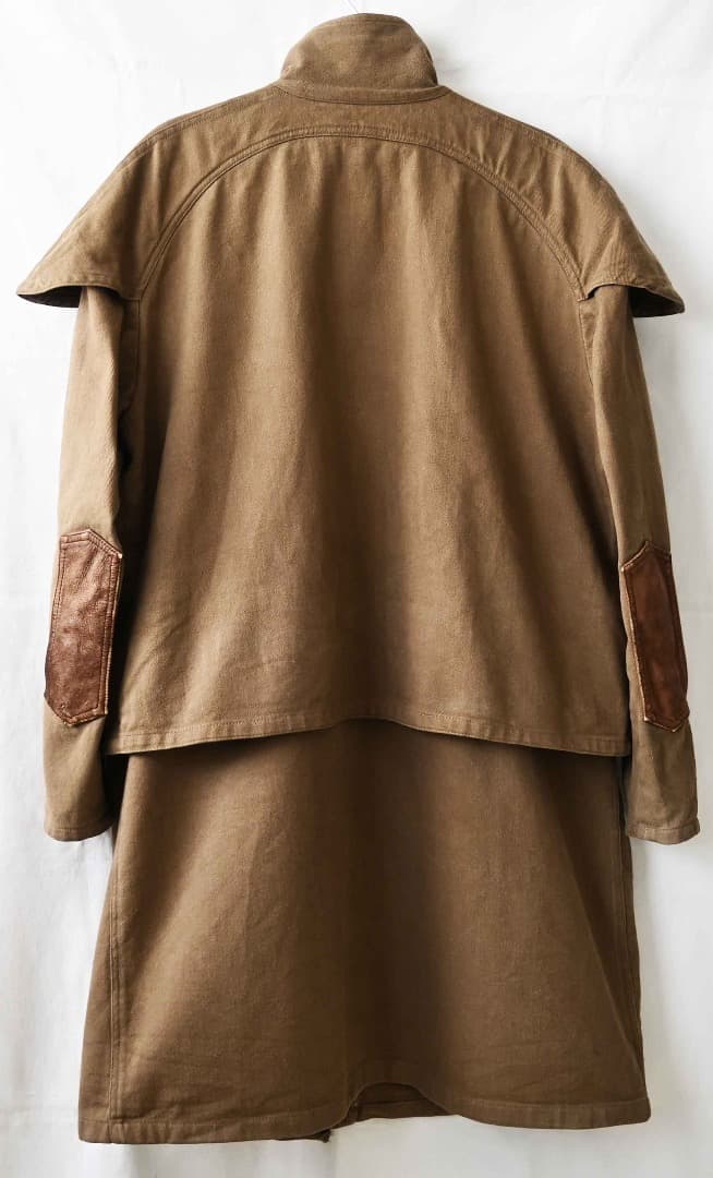 ninja964/スタンドカラー モーターサイクル ミリタリーレザーコート