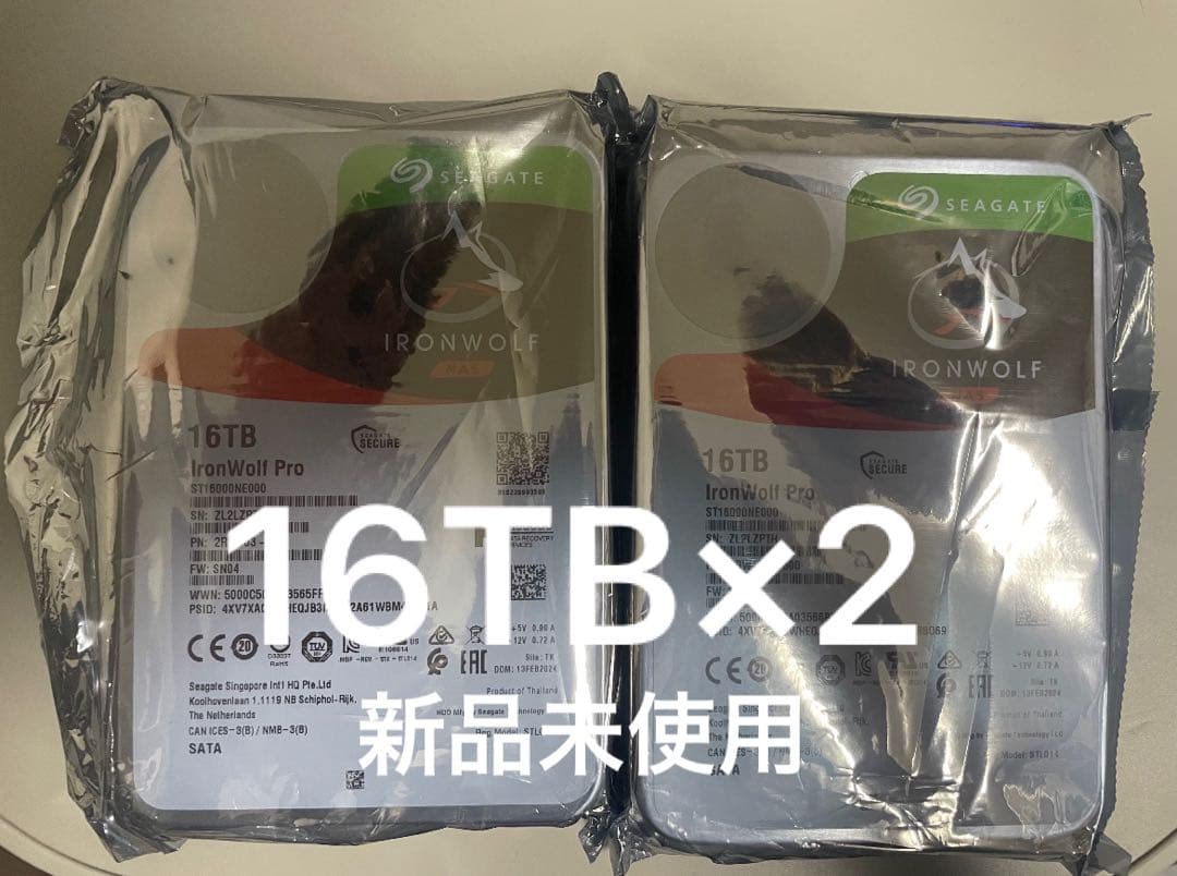 【未使用新品 2台】Seagate Ironwolf Pro 16TB ×2
