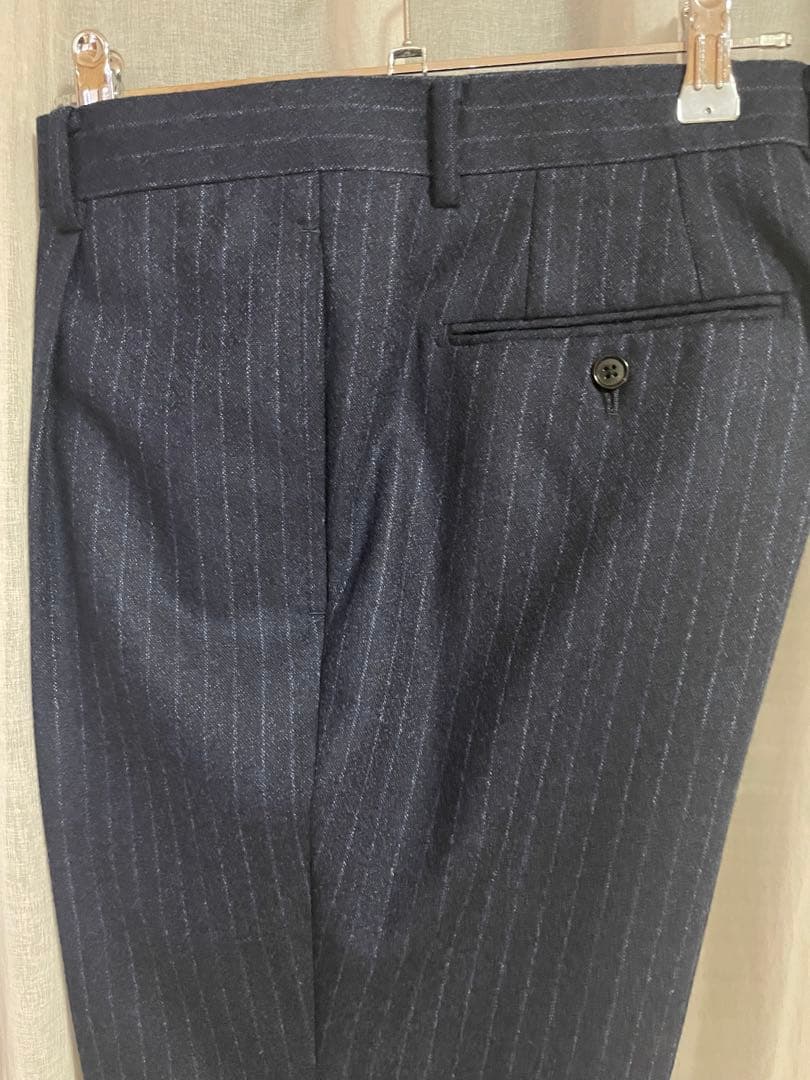 BEAMS スーツ ロロピアーナ モヘア ストライプ ネイビー L 48 紺