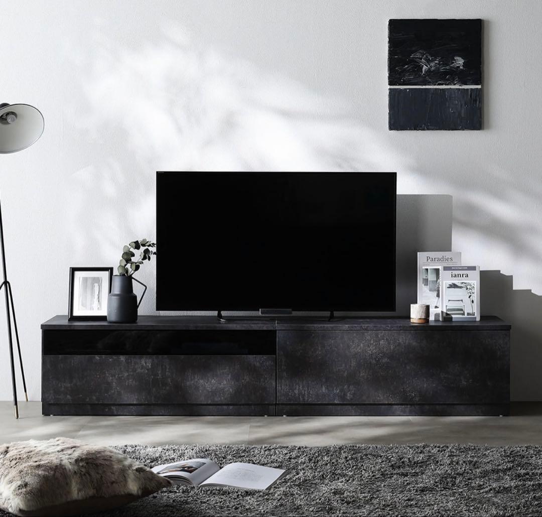 たく　ラシク　テレビ台（180cm幅）　引き出しタイプ ストーングレー