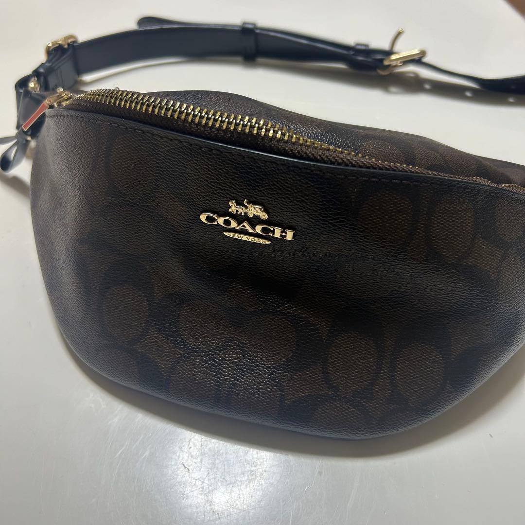 [美品]COACH ボディバッグ ブラウンレザー