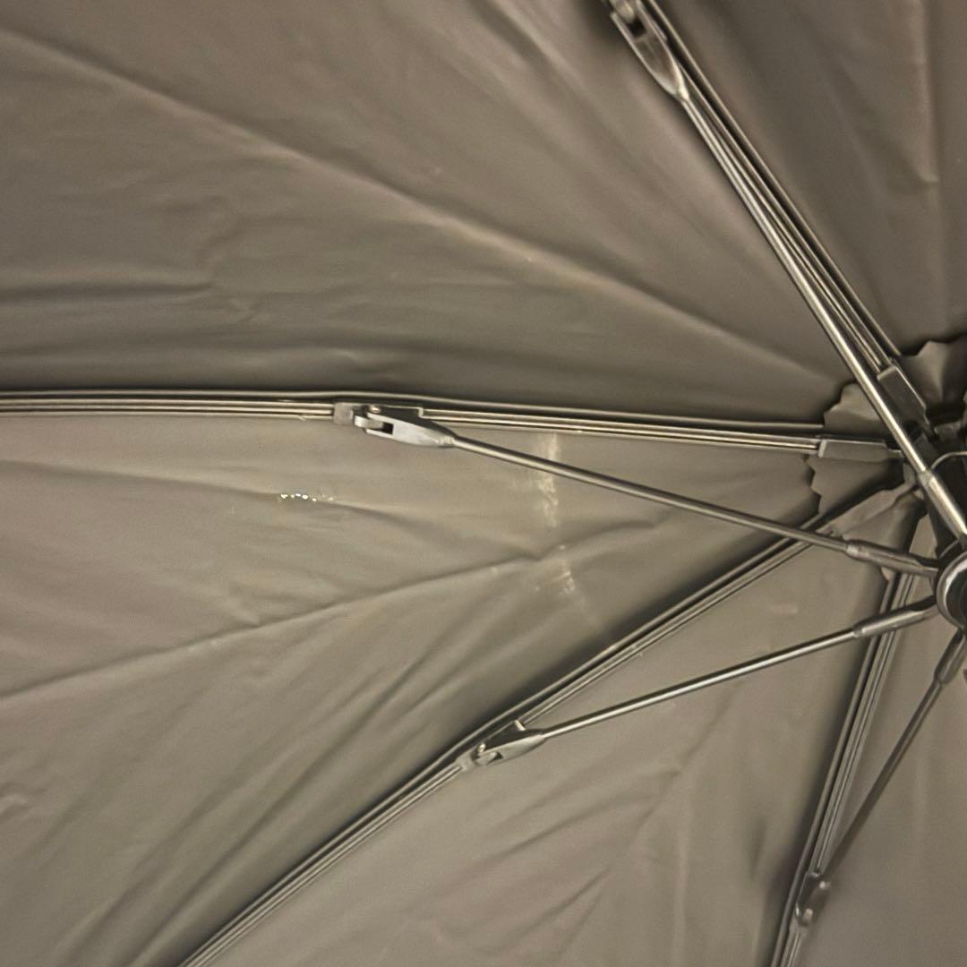 SUN BARRIER 100 折りたたみ日傘 2段折/チェック/ホワイト