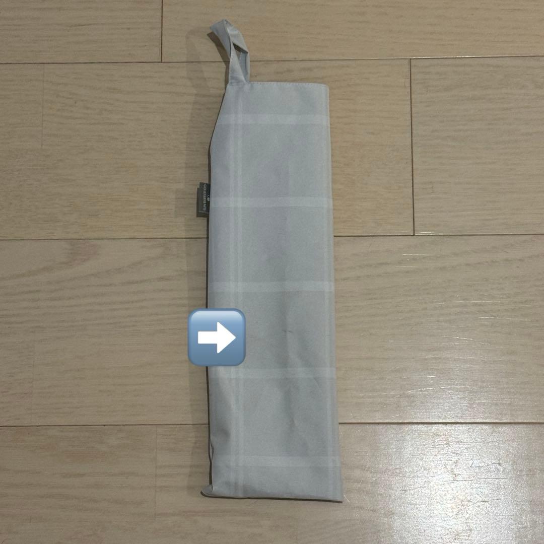 SUN BARRIER 100 折りたたみ日傘 2段折/チェック/ホワイト