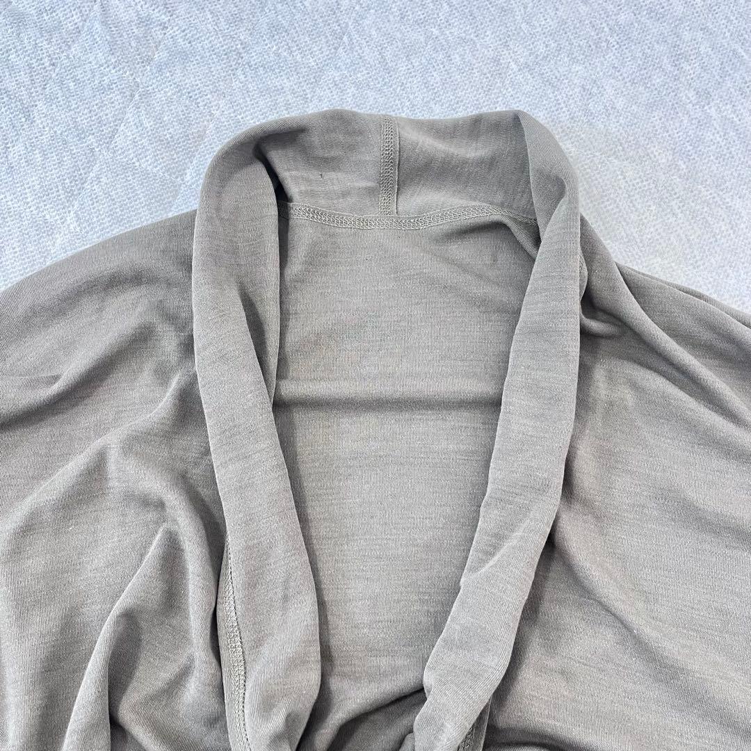 ヨーガンレール【M】ウール　シルク　ロングカーディガン　ドレープ　前あき　大人