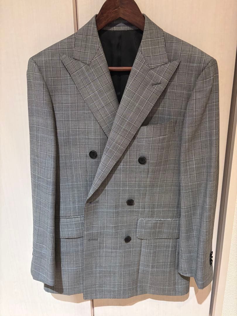 Empire Mills ダブルブレストスーツ グレー系チェック