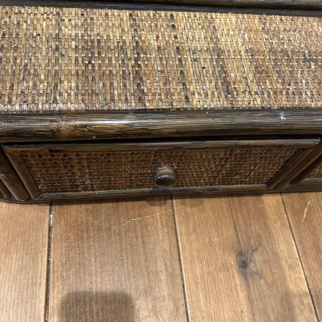 希少　ラタン　ドレッサー　家具　籐　鏡 引き出し収納　古道具　置き型　レトロ