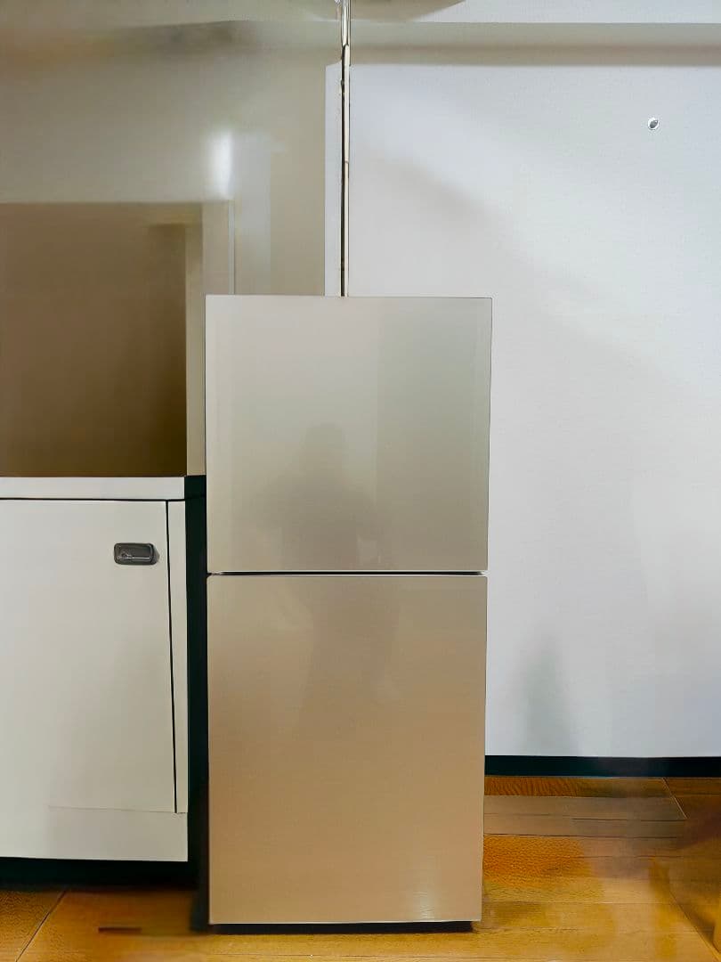 シルバー 二ドア冷蔵庫 スタンド式