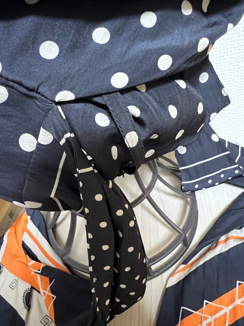 BAREN 医療用スカーフハット Dot Border -Orange Mサイズ