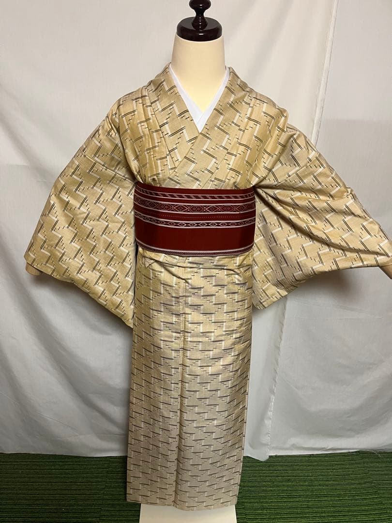 【超絶逸品】⭐️沖縄県伝統工芸品⭐️【琉球絣】⭐️天然染料⭐️総絣⭐️手引真綿⭐️紬⭐️着物