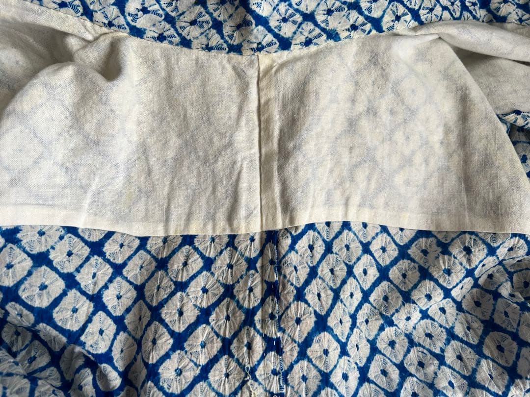 有松鳴海織り 浴衣 青系 鹿子絞り シンプル Sサイズ 小中高生にも