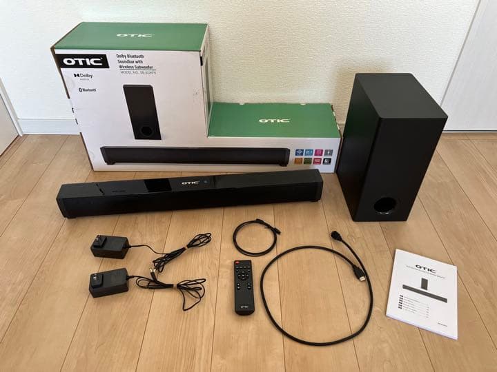 OTIC サウンドバー2.1ch テレビスピーカー サブウーファー付き