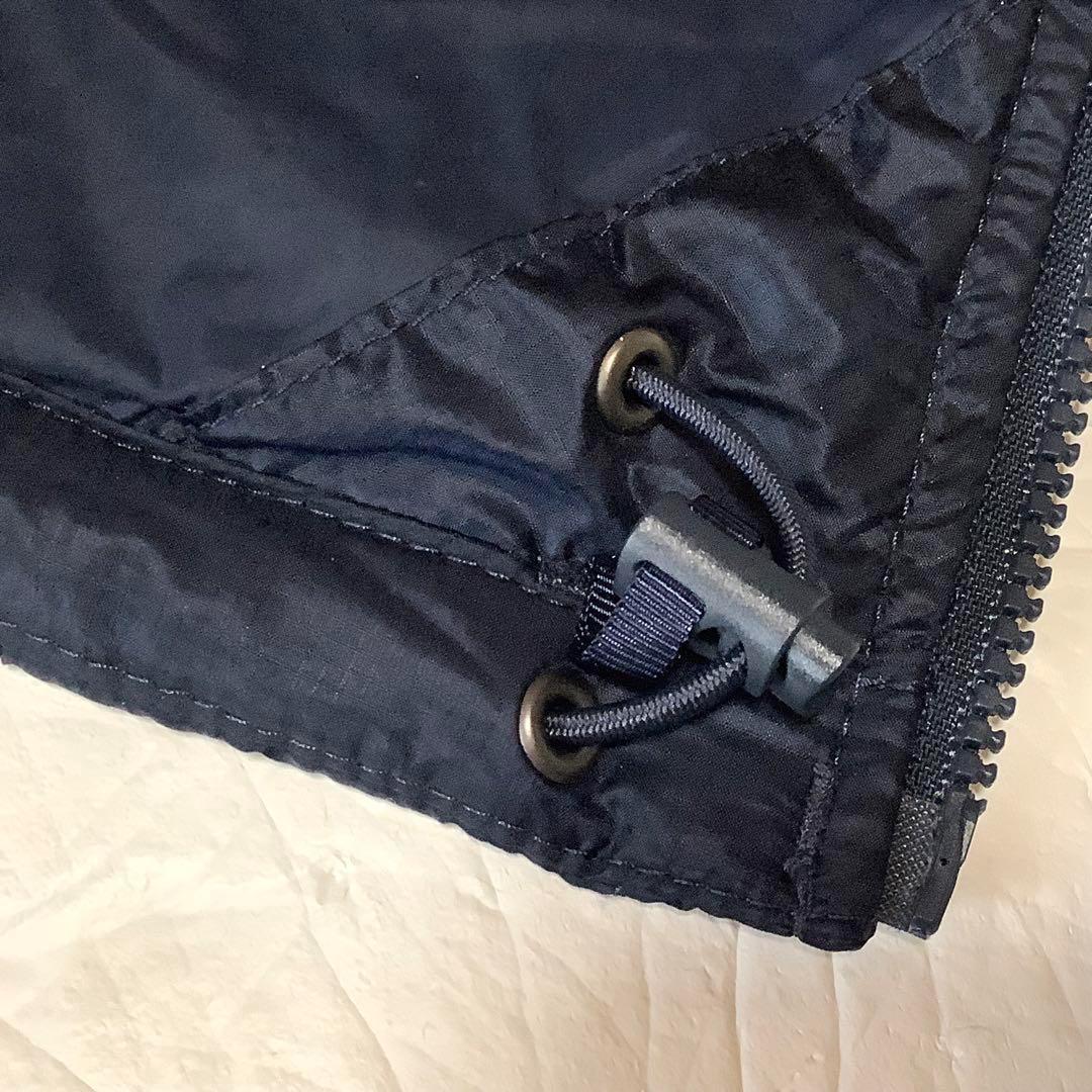 ○美品 ノースフェイス 中綿ベスト THERMOBALL 刺繍ロゴ ネイビー L