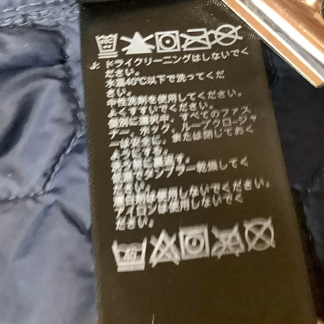 ○美品 ノースフェイス 中綿ベスト THERMOBALL 刺繍ロゴ ネイビー L