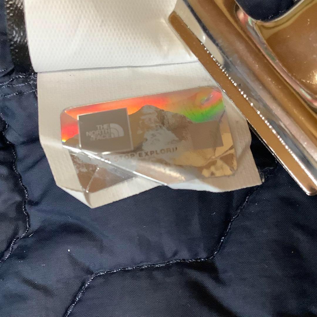 ○美品 ノースフェイス 中綿ベスト THERMOBALL 刺繍ロゴ ネイビー L